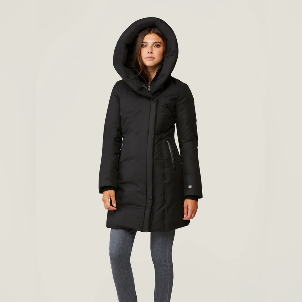 *SOLD* Soia & Kyo Camelia Heather Black Down Puffer Coat